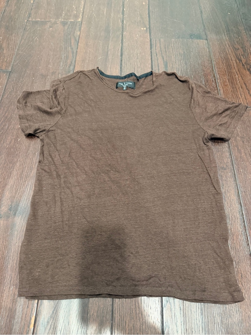 rag & bone Men's Chocolate Brown Short-Sleeve Crewneck Tee